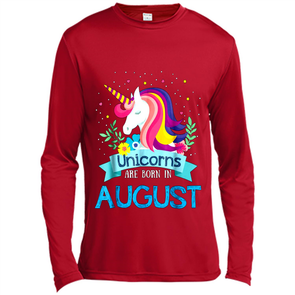 Unicorns are born in August Birthday Rainbow Gift Custom Ultra Cotton