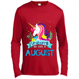 Unicorns are born in August Birthday Rainbow Gift Custom Ultra Cotton