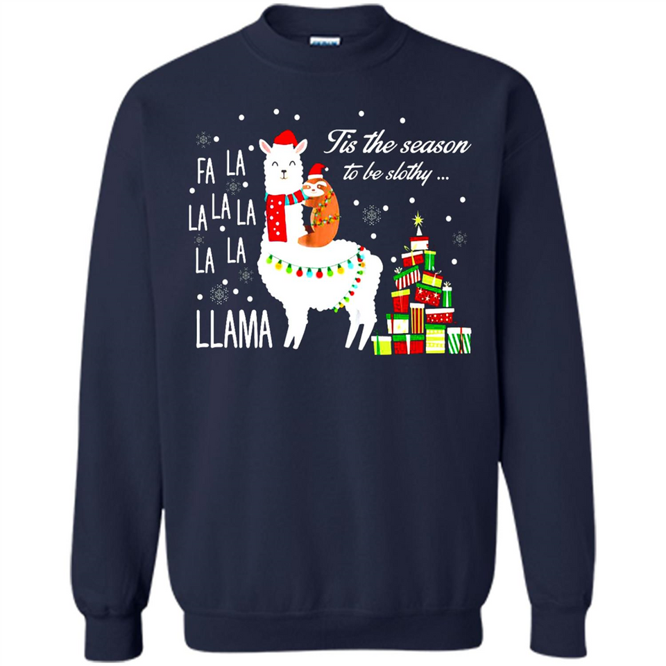 Llama Tis the season to be slothy Christmas sweatshirt PINGPONG - Sweatshirt
