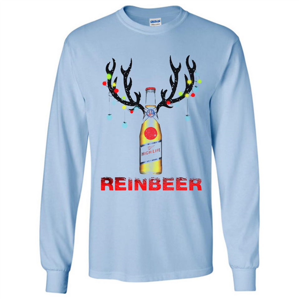 Miller High Life beer reinbeer Christmas - Long Sleeve T-Shirt