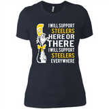 Shirt For Dr Seuss Cat And Pittsburgh Steelers Fans - Ladies' Boyfriend T-Shirt