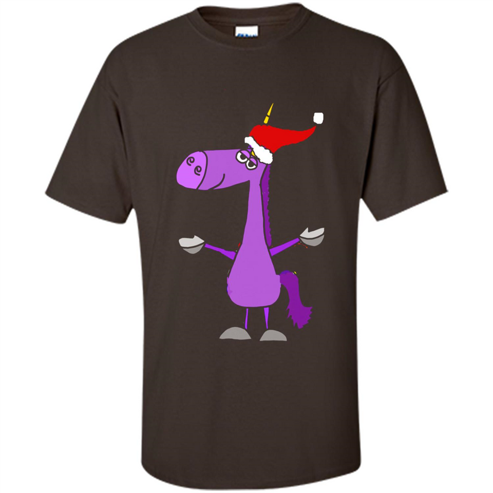 Funny Christmas Unicorn in Santa Hat - Shirt
