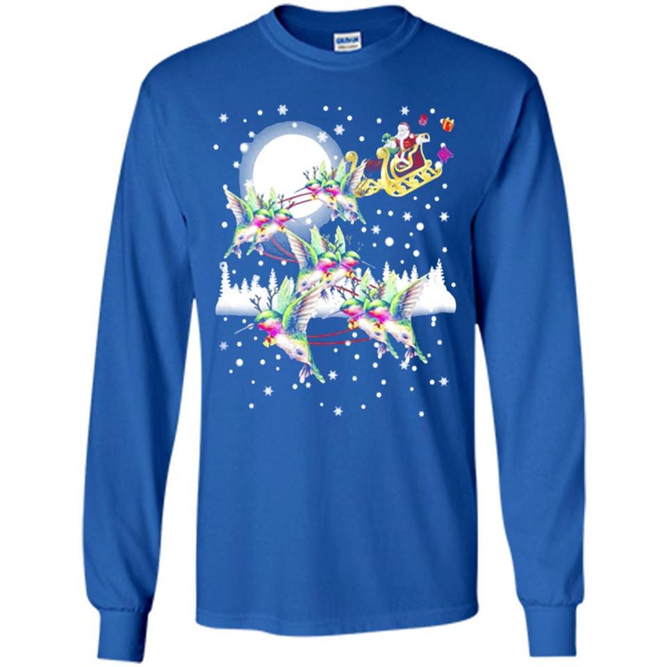 Hummingbird Santa Sleigh - Long Sleeve T-Shirt