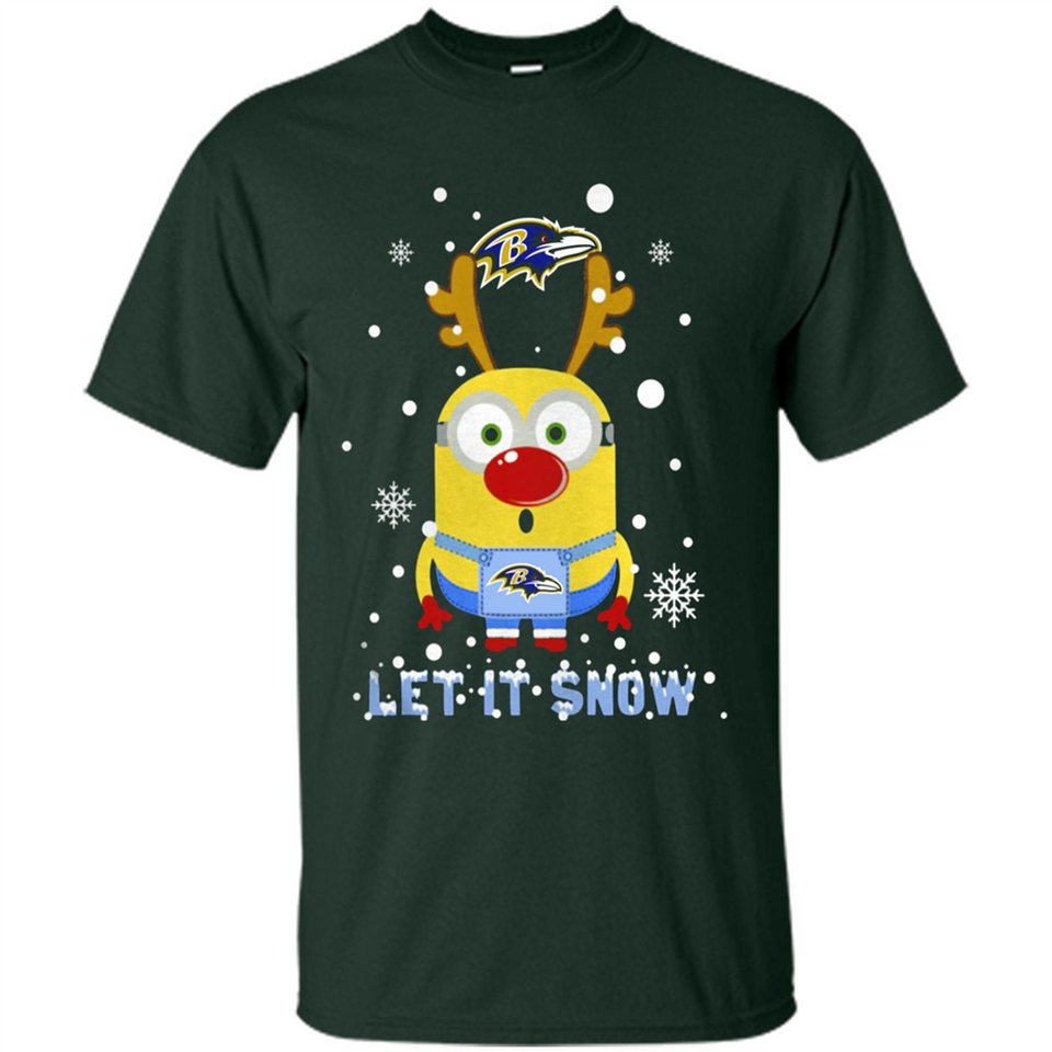 Minion Baltimore Ravens Ugly Christmas Sweater Let it Snow - Shirt