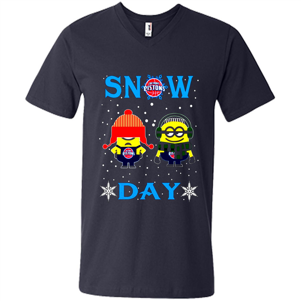 Snow Day Shirt For Detroit Pistons Vs Minion Fans pingpong