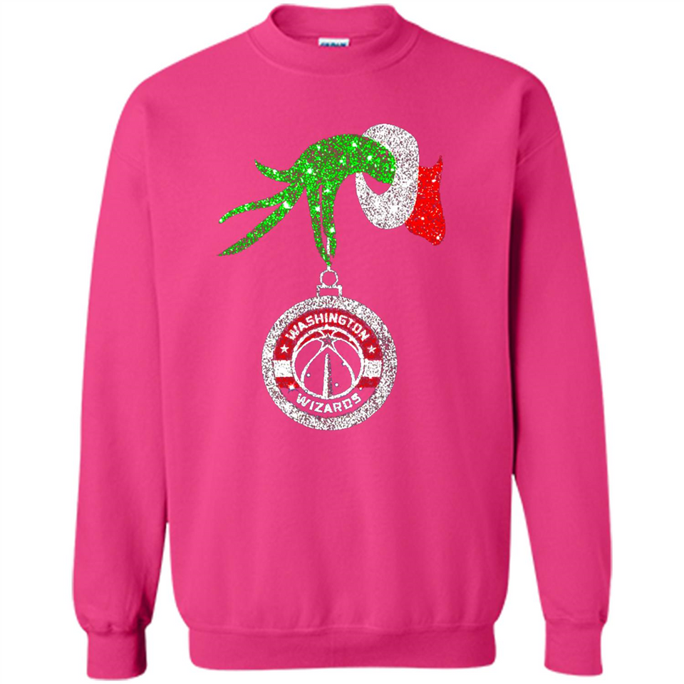 Funny Washington Wizards Glitter Grinch Monogram Ornament Christmas - Sweatshirt