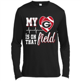 Georgia Bulldogs Football My Heart is on that Field - Canvas Long Sleeve T-Shirt