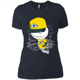 Jack Skellington The Nightmare Before Christmas-Packers Football - Ladies' Boyfriend T-Shirt