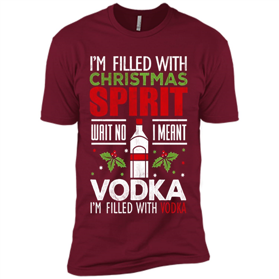 Christmas Gift Shirt Christmas Spirit Vodka Santa - Premium Short Sleeve T-Shirt