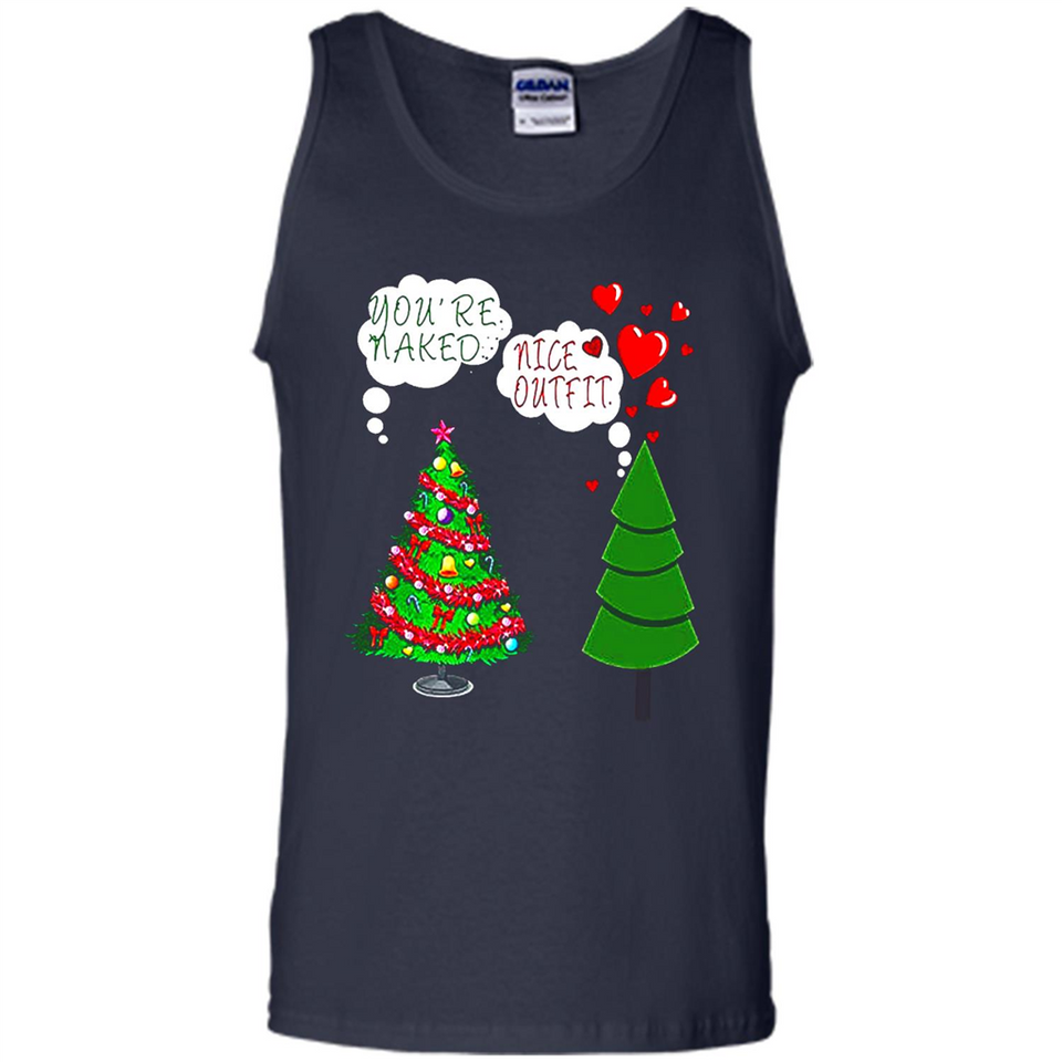 Fir Loves Christmas Tree Funny Undecorated Joke - Tank Top