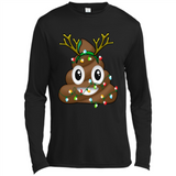 Reindeer Poop Emoji Cute Merry Christmas T-Shirt - Canvas Long Sleeve T-Shirt