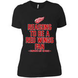 Reasons to be a Detroit Red Wings Fan Complete List on Back - Ladies' Boyfriend T-Shirt