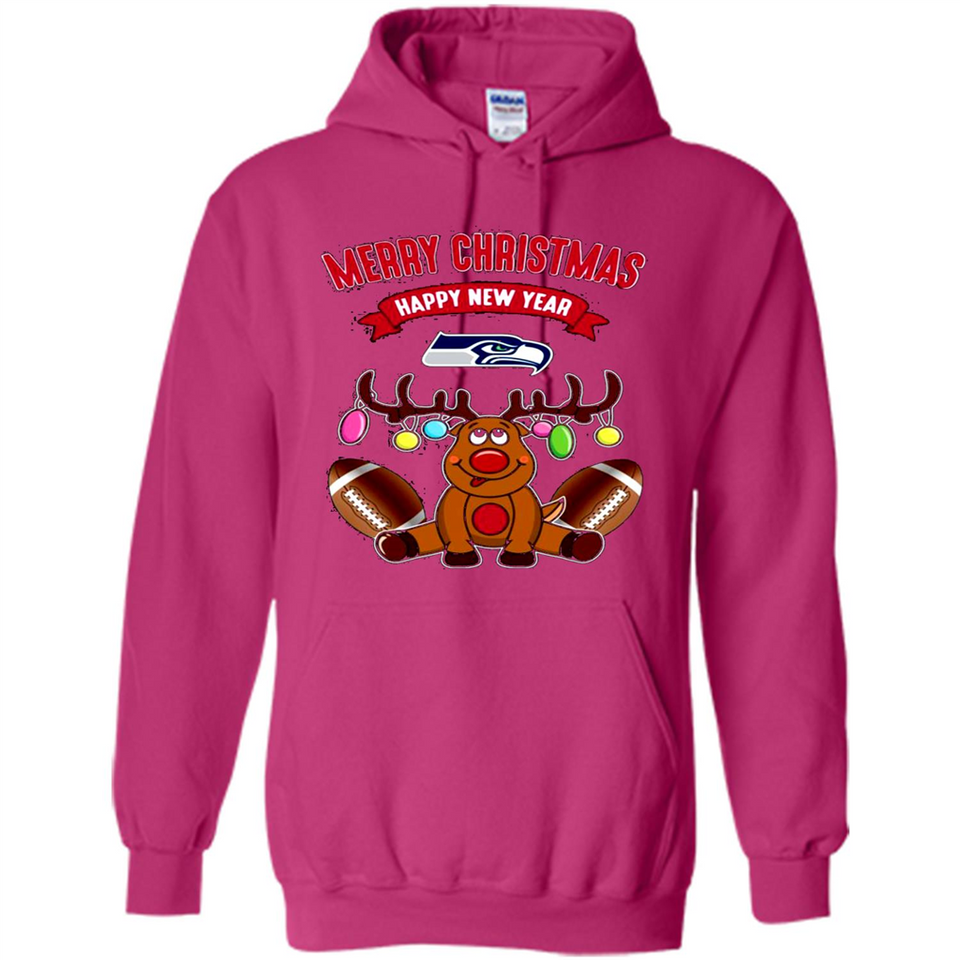 Seattle Seahawks NFL Reindeer Funny Merry Christmas And Happy New Year