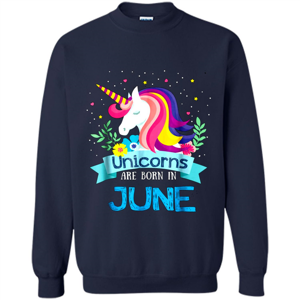 Unicorns are born in June Birthday Rainbow Gift Ladies Custom
