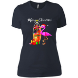 Flamingo Christmas Shirt, Merry Christmas Shirt , Flamingo - Ladies' Boyfriend T-Shirt