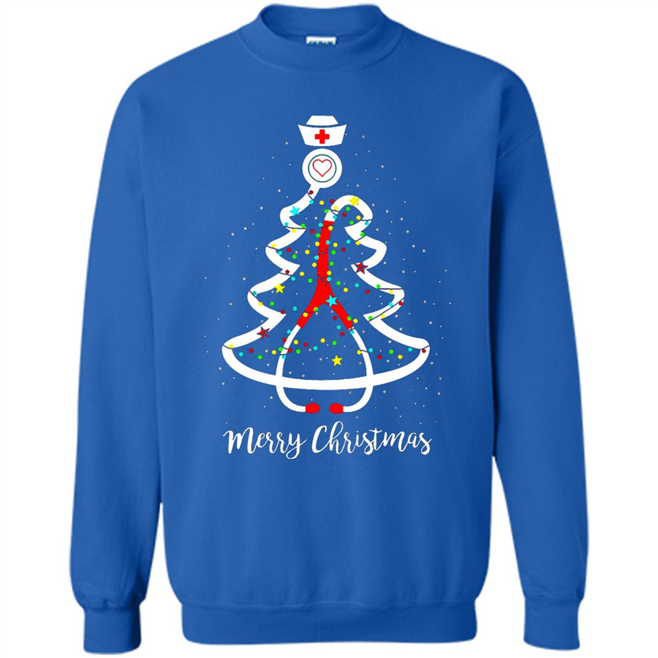 Christmas tree Nurse merry Christmas - Sweatshirt