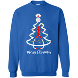 Christmas tree Nurse merry Christmas - Sweatshirt