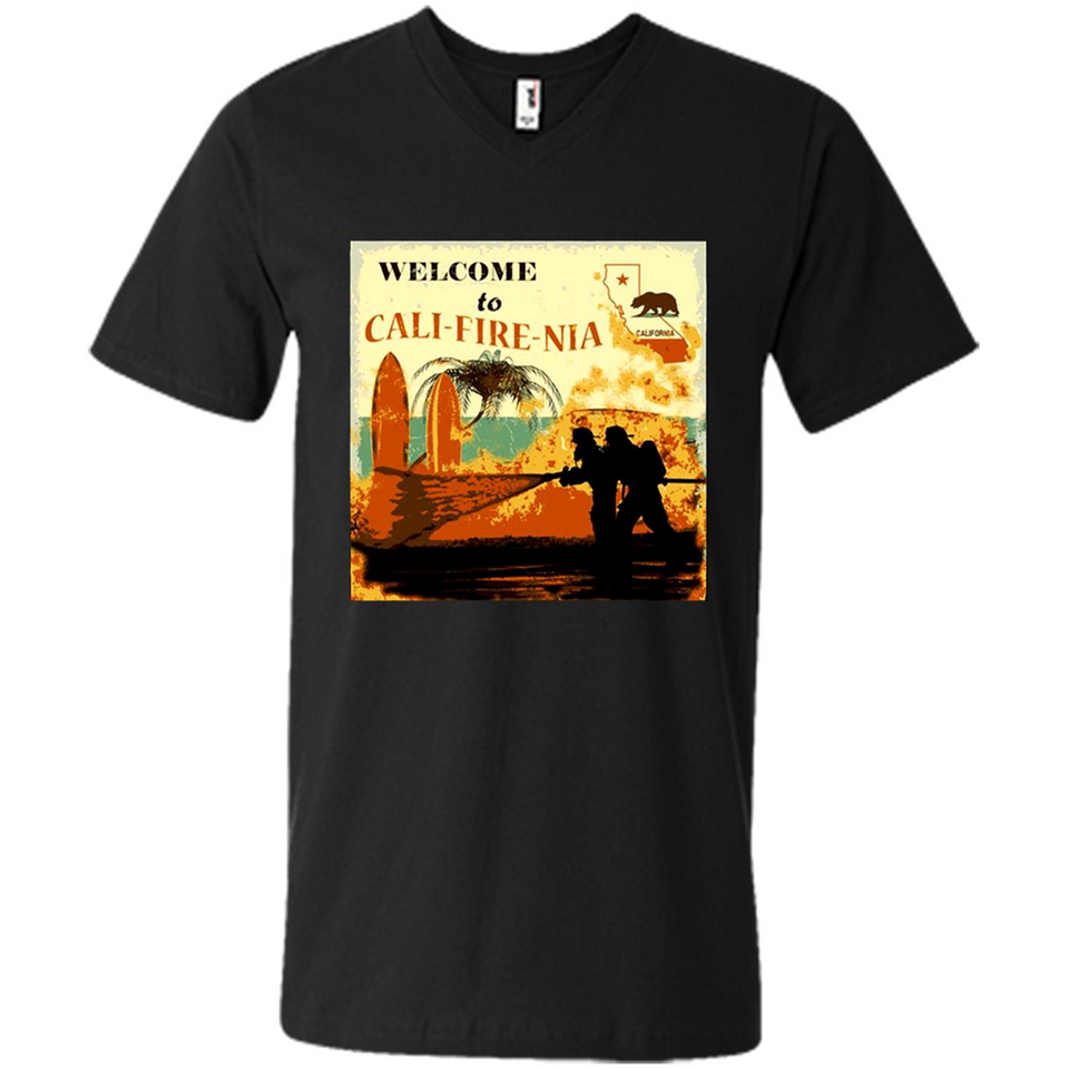 Paradise California Camp Fire Youth T-Shirt PINGPONG - Men's V-Neck