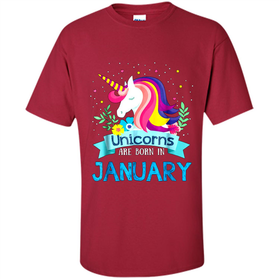Unicorns are born in January Birthday Rainbow Gift Custom Ultra Cotton