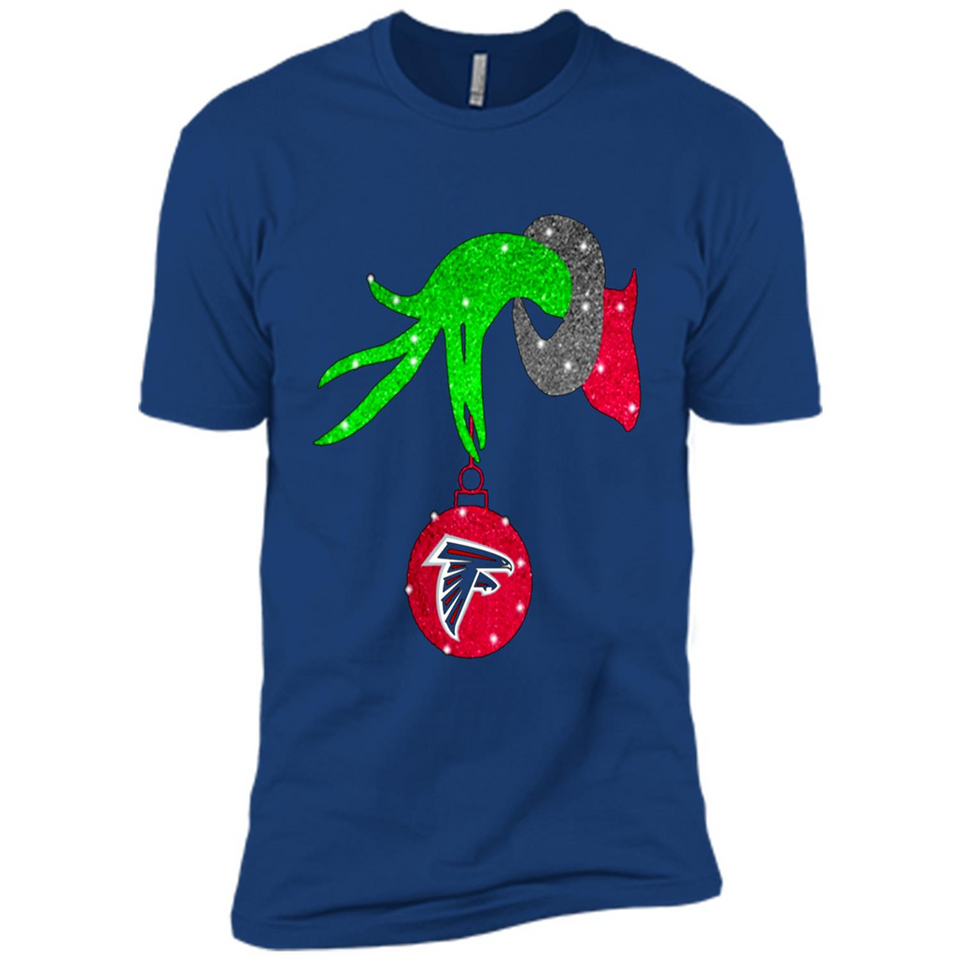 GRINCH HAND HOLDING ATLANTA FALCONS GLITTER CHRISTMAS PINGPONG