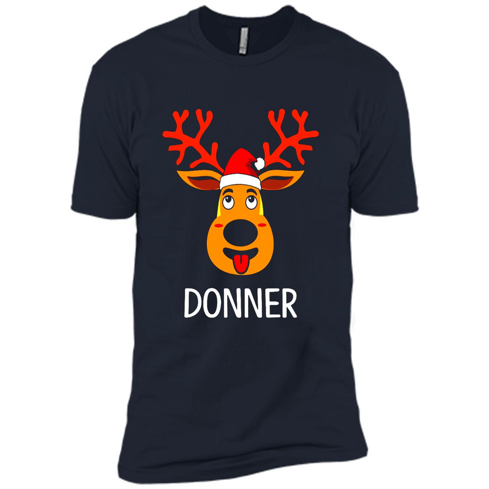 Donner Reindeer Santa Claus Funny Xmas Holiday T-Shirt - Premium Short Sleeve T-Shirt