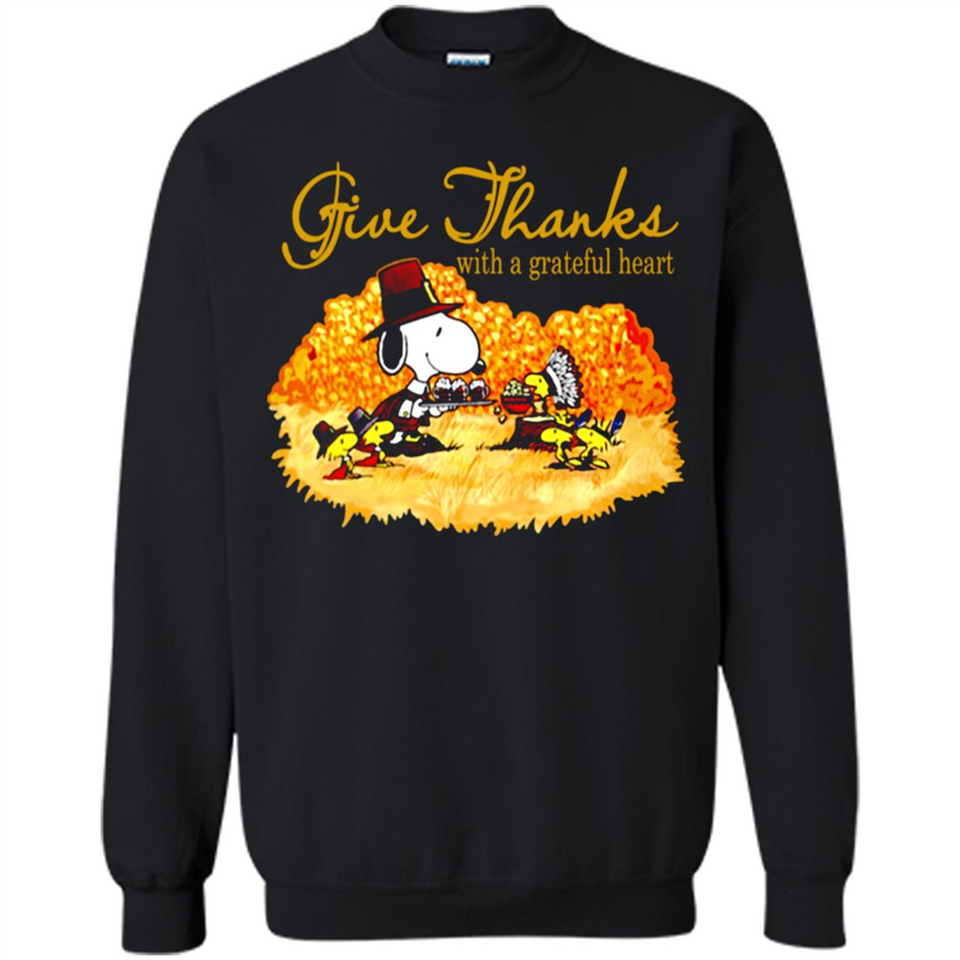Snoopy Thanksgiving Give Thanks With A Grateful Heart - Sweatshirt