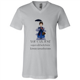 Mary Poppins Clipart You Can Just Supercalifuckilistic Kissmyassadocious MERCHCUTE - Canvas Unisex V-Neck