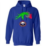 GRINCH HAND HOLDING BUFFALO SABRES GLITTER CHRISTMAS PINGPONG