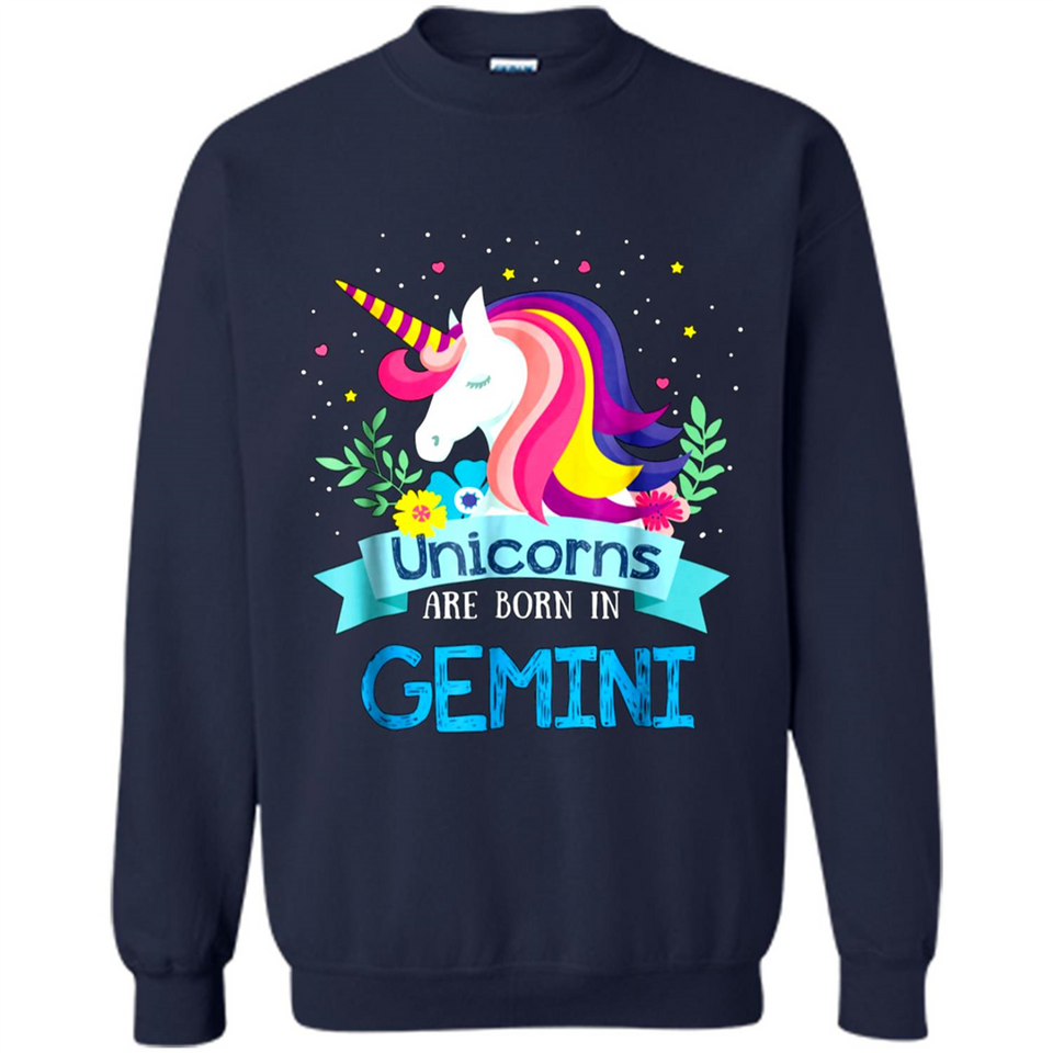 Unicorns are born in Gemini Birthday Rainbow Gift Custom Ultra Cotton