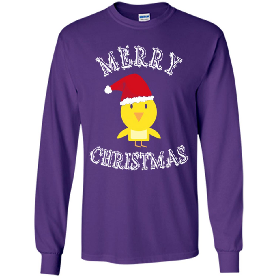 Bird Santa Merry Christmas T-Shirt - Birds Watchers Xmas - Long Sleeve T-Shirt