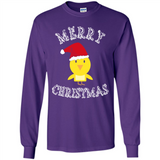 Bird Santa Merry Christmas T-Shirt - Birds Watchers Xmas - Long Sleeve T-Shirt