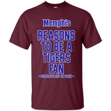 Reasons to be a Memphis Tigers Fan Complete List on Back - Shirt