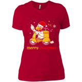 Funny Santa Christmas Chicken Shirt - Merry Chickmas - Ladies' Boyfriend T-Shirt