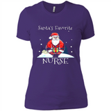 Funny Christmas Nurse Shirt, Santa_s Favorite Nurse - Ladies' Boyfriend T-Shirt