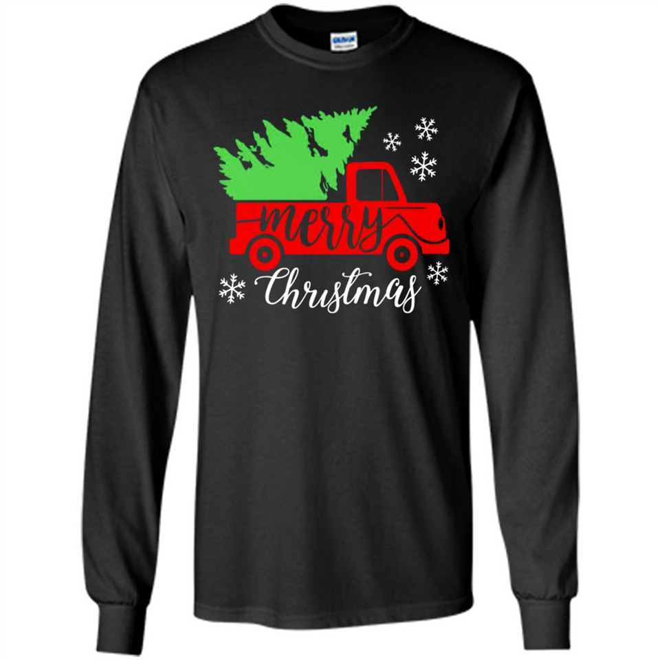 Vintage Christmas Classic Truck T-Shirt with Snow and Tree