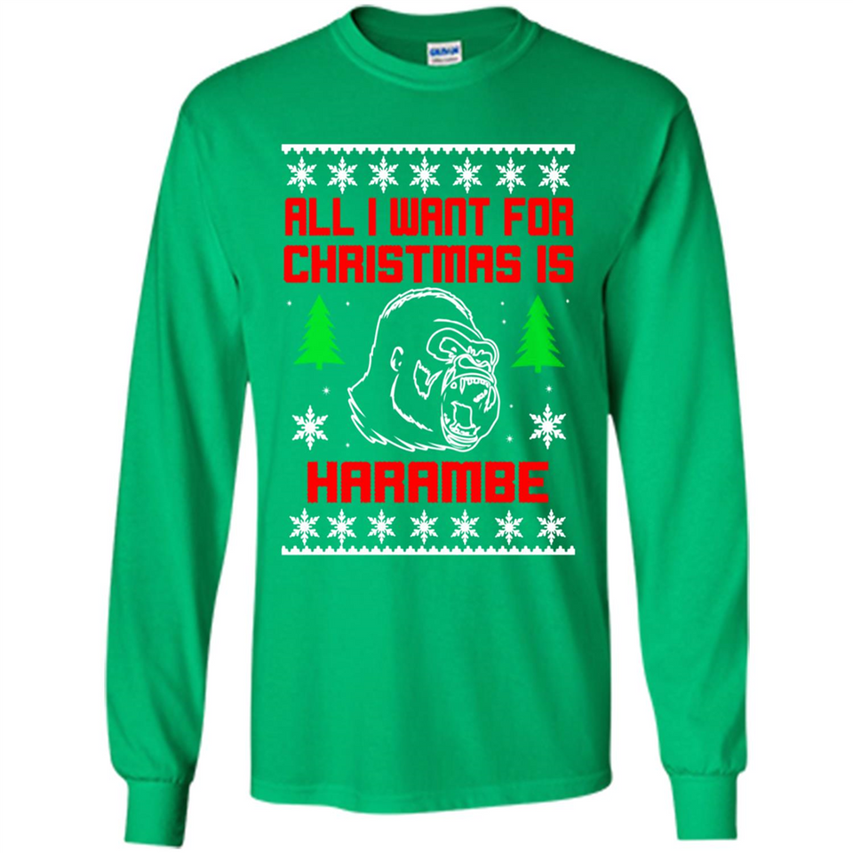 All I Want For Christmas Is HarambeT Rex Attack Reindeer ugly sweater PINGPONG