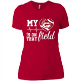 Green Bay Packers Football My Heart is on that Field - Ladies' Boyfriend T-Shirt