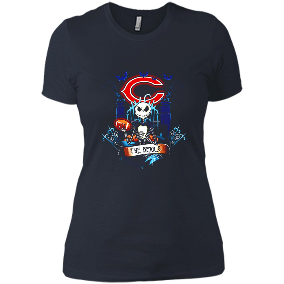 Chicago Bears Halloween The Nightmare Before Christmas - Ladies' Boyfriend T-Shirt