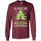 Oh Chemist Tree Ugly Christmas Sweater - Long Sleeve T-Shirt