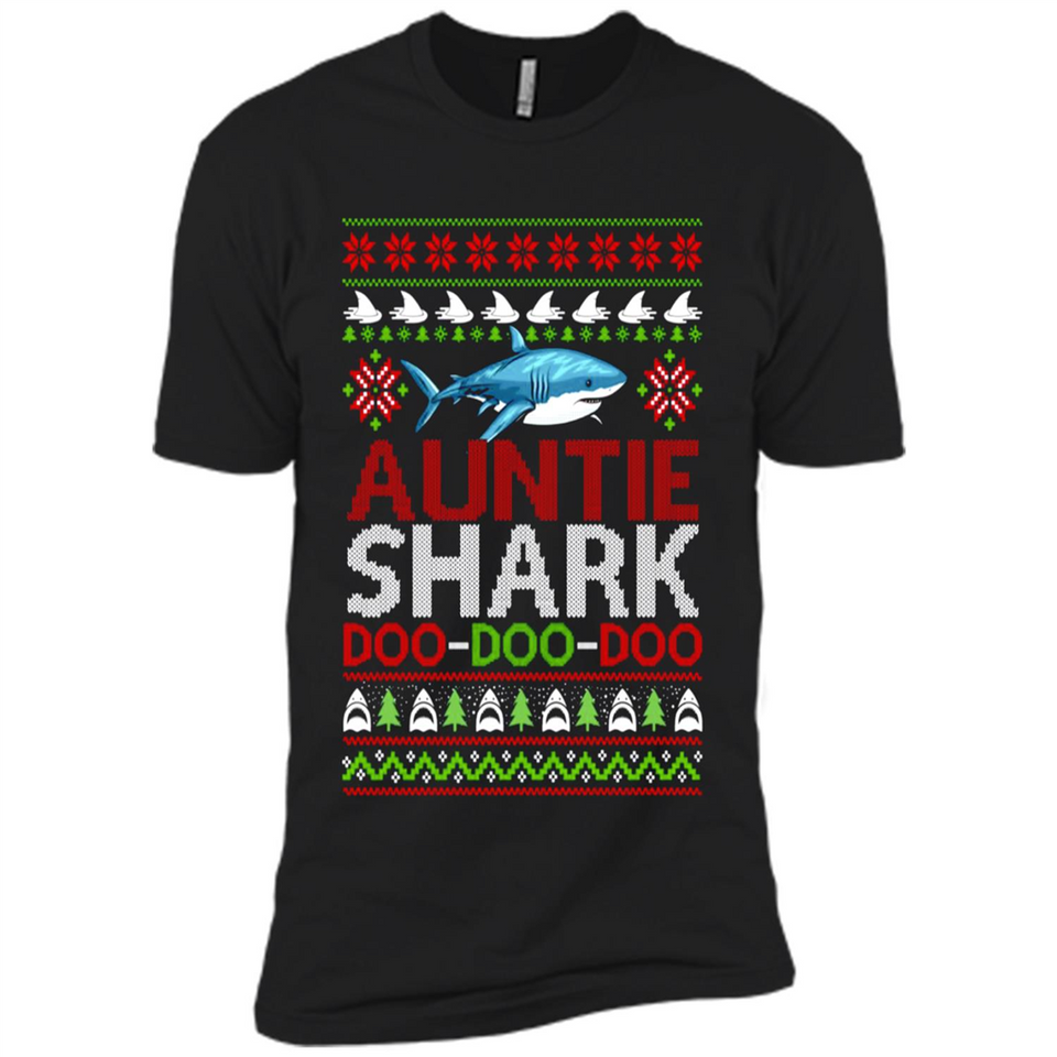 Auntie shark Doo Doo Doo Christmas - Premium Short Sleeve T-Shirt