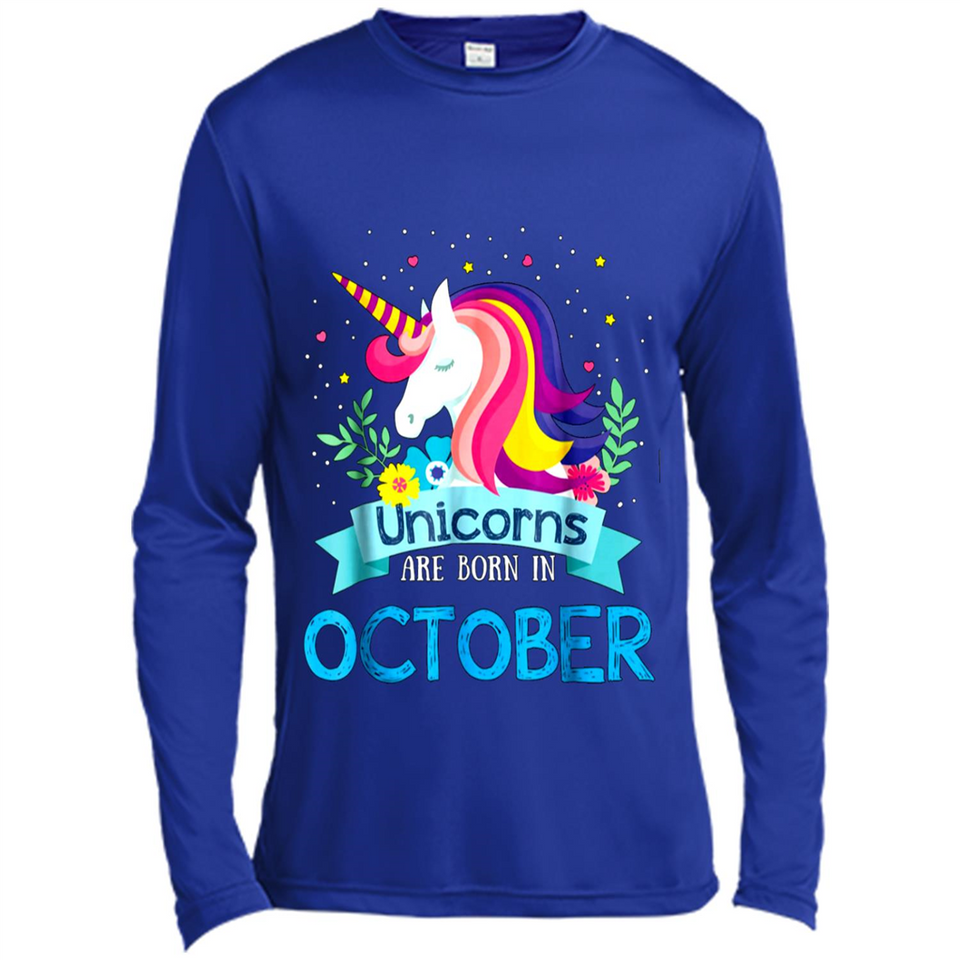 Unicorns are born in October Birthday Rainbow Gift Ladies Custom
