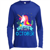 Unicorns are born in October Birthday Rainbow Gift Ladies Custom