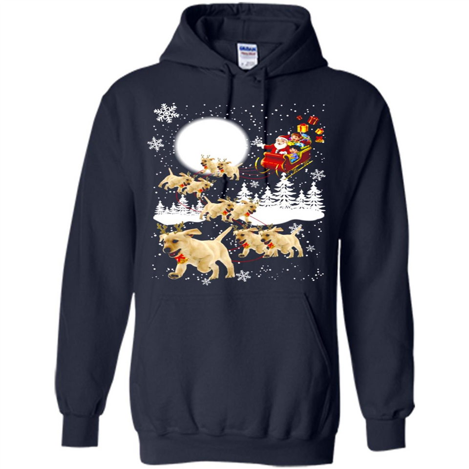 Christmas Santa Golden Retriever Sleigh For Labrador Retriever
