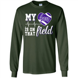 TCU Horned Frogs Football My Heart is on that Field - Long Sleeve T-Shirt