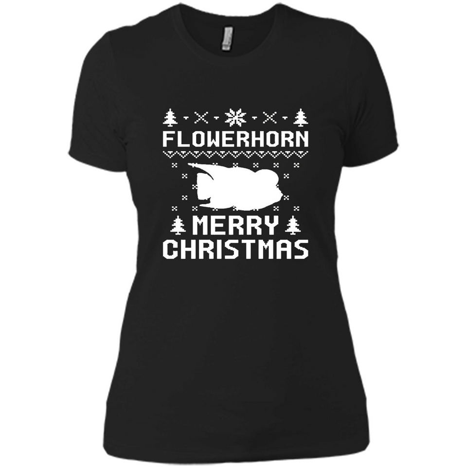 Flowerhorn Christmas T-shirt, Ugly Christmas Sweater - Ladies' Boyfriend T-Shirt