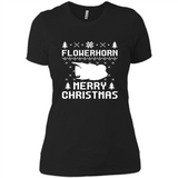 Flowerhorn Christmas T-shirt, Ugly Christmas Sweater - Ladies' Boyfriend T-Shirt