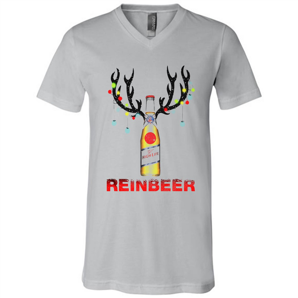 Miller High Life beer reinbeer Christmas - Canvas Unisex V-Neck