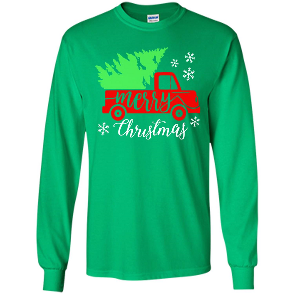 Vintage Christmas Classic Truck T-Shirt with Snow and Tree