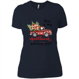 Snoopy This Is My Hallmark Christmas Movies Watching T-Shirt - Ladies' Boyfriend T-Shirt