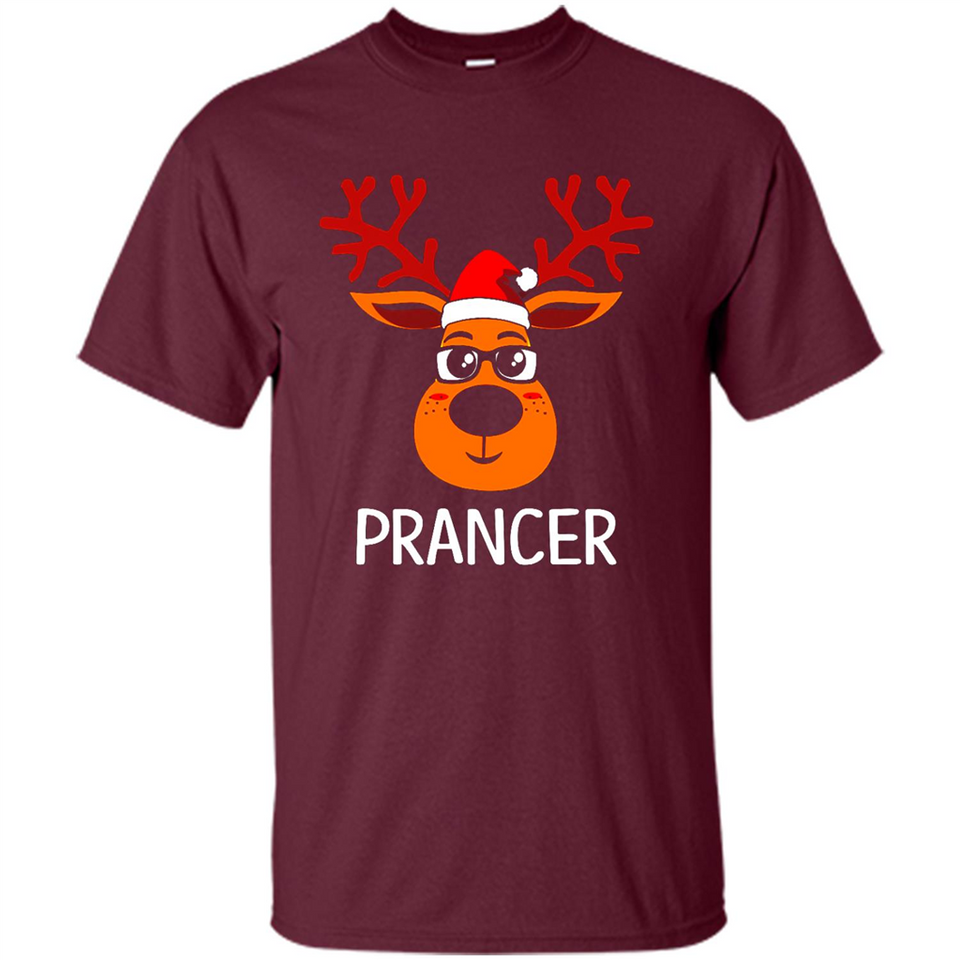 Prancer Reindeer Santa Claus Funny Xmas Holiday T-Shirt - Shirt